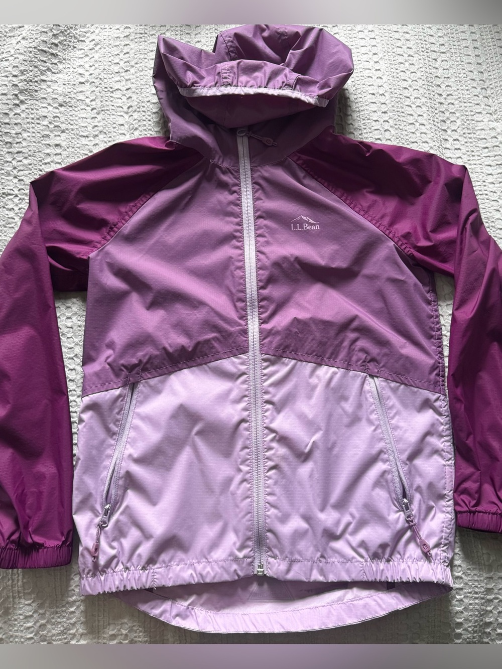 LL Bean Kids' Wind and Rain Jacket Size 8 purple